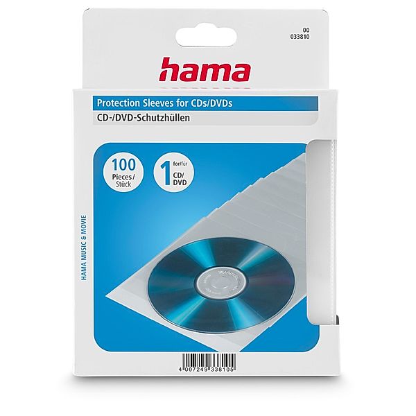 Hama CD-/DVD-Schutzhüllen 100, Transparent