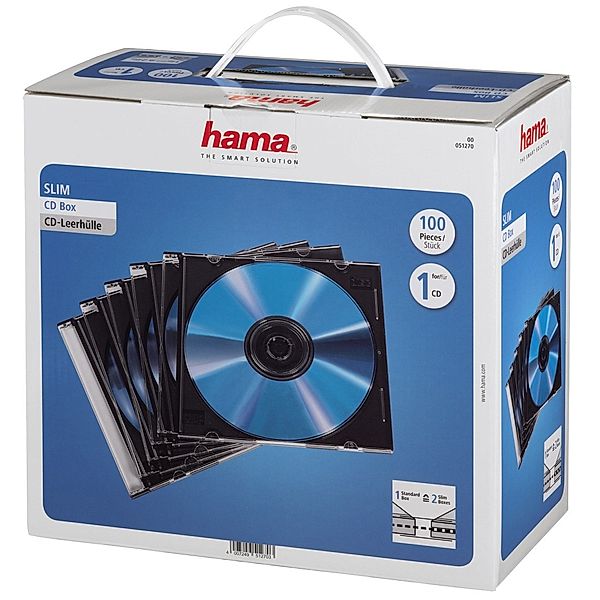 Hama CD-Leerhülle SlimLine, schwarz, 100er-Pack, Leerhülle