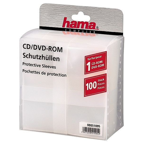 Hama CD-ROM-/DVD-ROM-Schutzhüllen 100, Transparent
