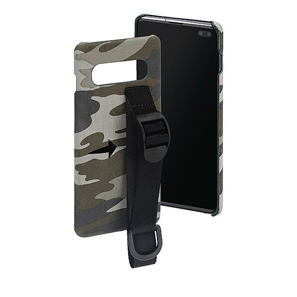 Hama Cover Camouflage Strap für Samsung Galaxy S10+, Grün