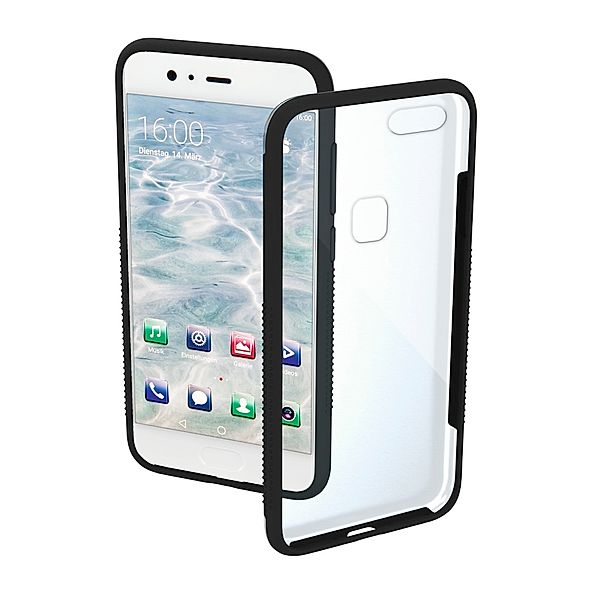 Hama Cover Frame für Huawei P10 lite, Transparent/Schwarz