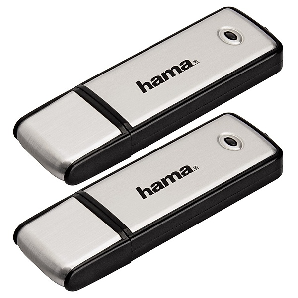 Hama FlashPen Fancy, USB 2.0, 16 GB, 6MB/s, Schwarz/Silber, Doppelpack