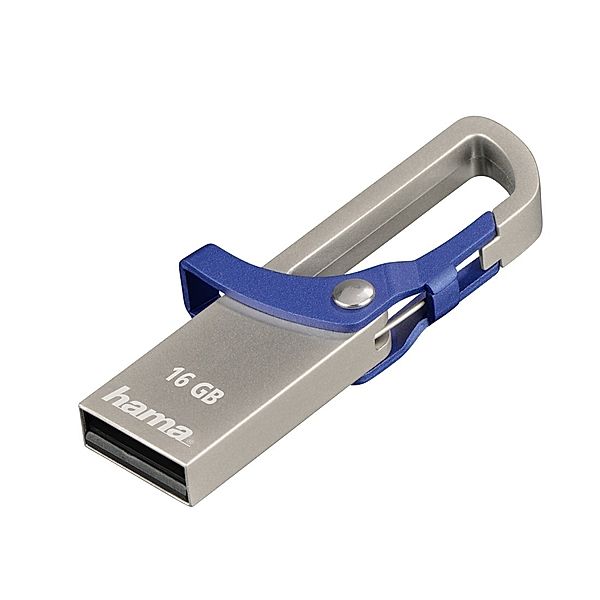 Hama FlashPen Hook-Style, USB 2.0, 16 GB, 15MB/s, Blau