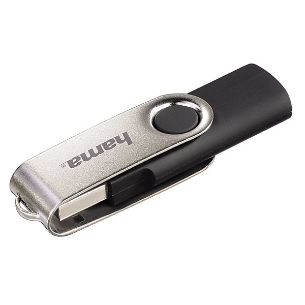 Hama FlashPen Rotate, USB 2.0, 16GB, 10MB/s, Schwarz/Silber