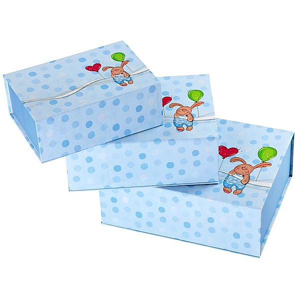 Hama Geschenkboxen-Set Kleiner Hase, 3 Stück, Blau
