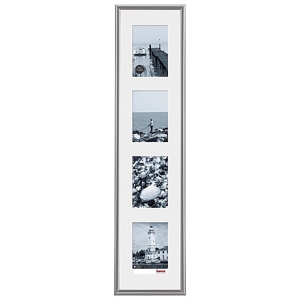 Hama Kunststoffrahmen-Galerie Malaga, 4 x 13 x 18 cm, 21 x 95 cm, (Farbe: Silber)
