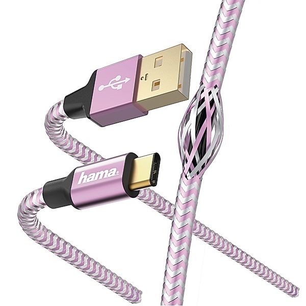 Hama Lade-/Datenkabel Reflective, USB Type-C - USB-A, 1,5 m, Lavendel