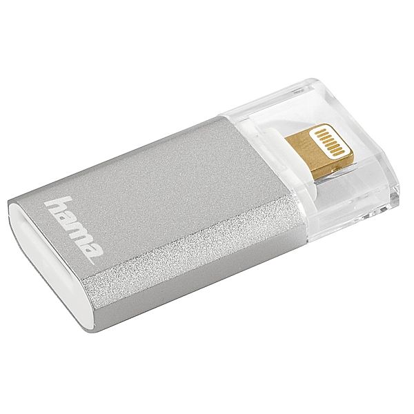 Hama Lightning-Kartenleser Save2Data mini, microSD, Silber