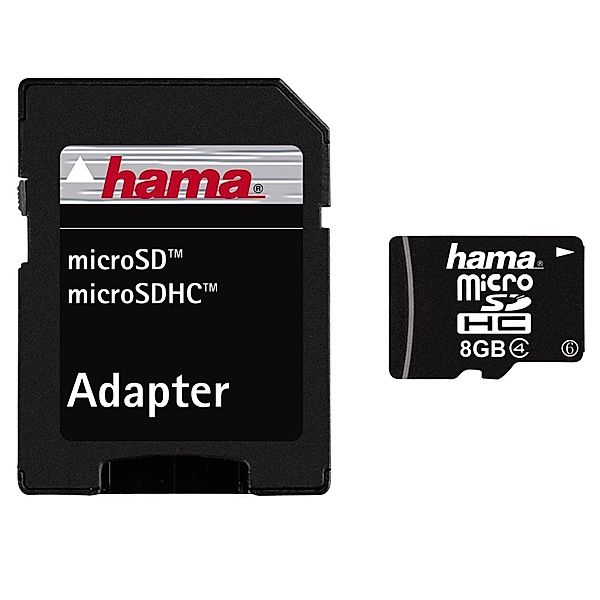 Hama microSDHC 8GB Class 4 + Adapter / Foto