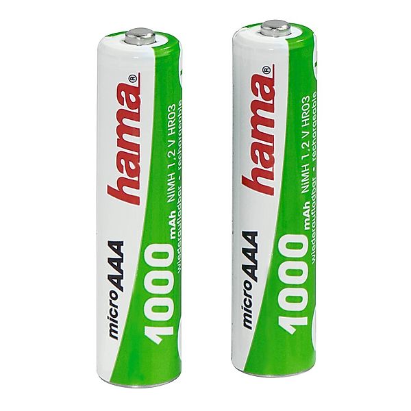 Hama NiMH-Akkus 2x AAA, 1000 mAh, 1,2V