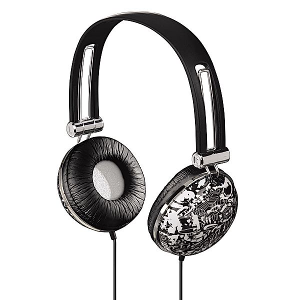 Hama On-Ear-Stereo-Kopfhörer Trend-HK-3043, Schwarz/Weiß
