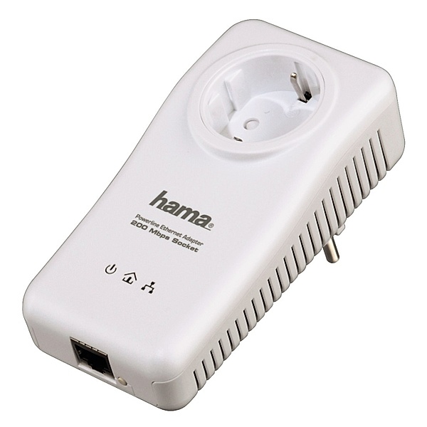 Hama Powerline-LAN-Adapter Socket, 200 Mbps