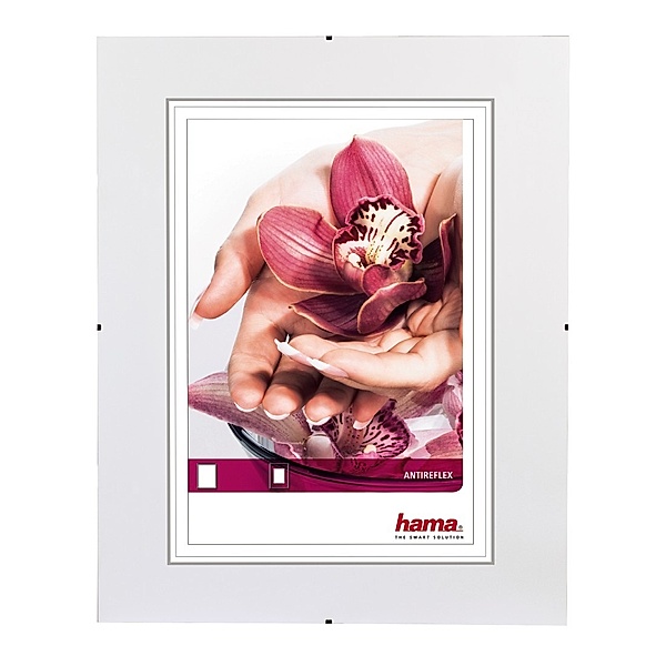 Hama Rahmenloser Bildhalter Clip-Fix, Anti-Reflex-Glas, 40 x 60 cm