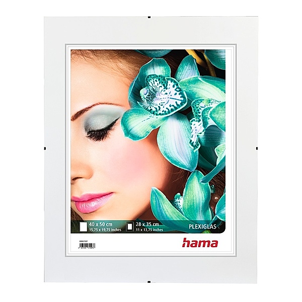 Hama Rahmenloser Bildhalter Clip-Fix, Polystyrol, 40 x 50 cm