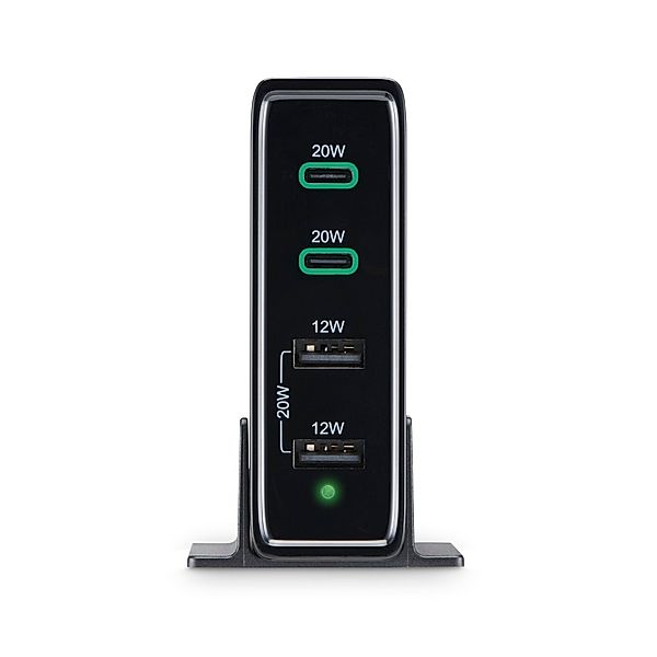 Hama Schnellladegerät 4 Ports, 2x USB-C PD/QC, 2x USB-A, 60 W, Schwarz