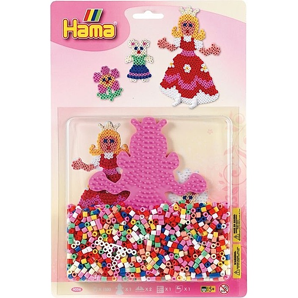 Hama® Stiftplatte+Perlen Prinzessin, 1.100 Stück