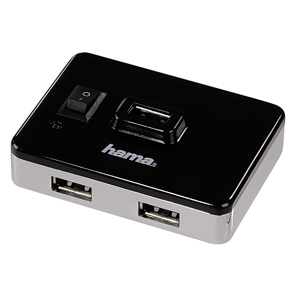 Hama USB-2.0-Hub 1:4 Ein-/Ausschalter, mit Netzteil