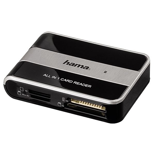 Hama USB-2.0-Multi-Kartenleser All in 1, Schwarz/Silber
