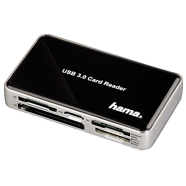 Hama USB-3.0-Multi-Kartenleser All in One, Schwarz/Silber