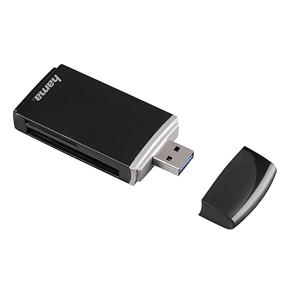 Hama USB-3.0-Multikartenleser, SD/microSD/CF, Schwarz
