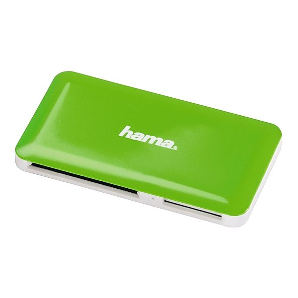 Hama USB-3.0-Multikartenleser Slim, SD/microSD/CF/MS, Grün