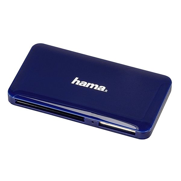 Hama USB-3.0-Multikartenleser Slim, SD/microSD/CF/MS, Blau