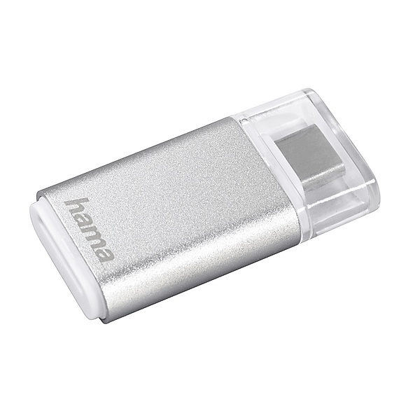 Hama USB-3.1-Type-C-OTG-Kartenleser, microSD, Silber