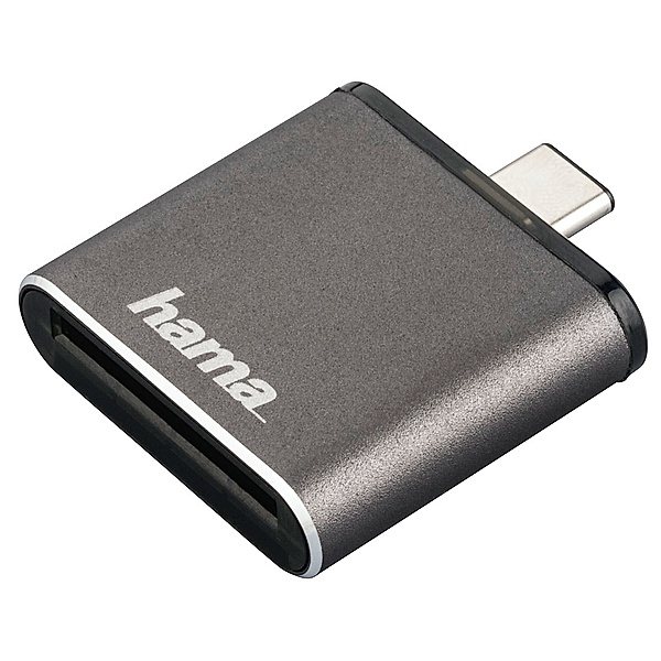 Hama USB-3.1-Type-C-UHS-II-OTG-Kartenleser, SD, Grau