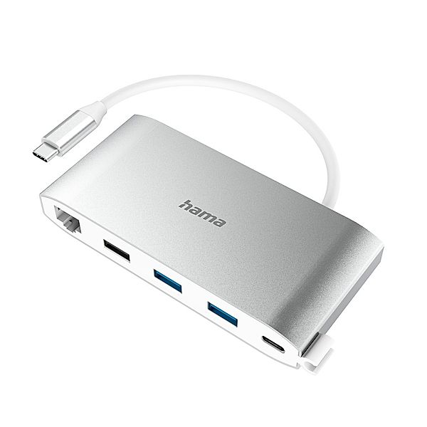Hama USB-C-Hub, Multiport, 8 Ports, 3x USB-A, 2x USB-C, VGA, HDMI™, LAN