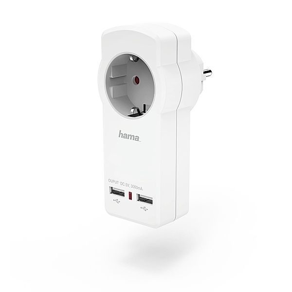 Hama USB-Steckdosenadapter/-Ladegerät, 3 A, Weiß