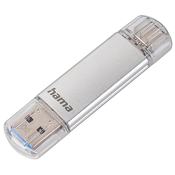 Hama USB-Stick C-Laeta, Type-C USB 3.1/USB 3.0, 64GB, 40 MB/s, Silber