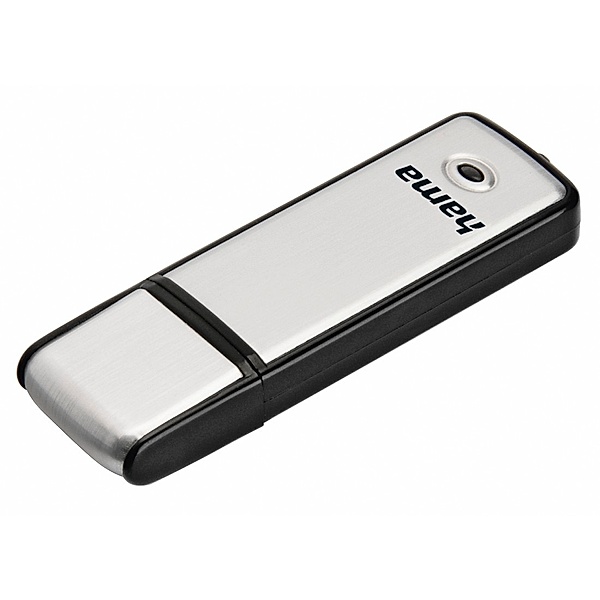 Hama USB-Stick Fancy, USB 2.0, 128 GB, 10MB/s, Schwarz/Silber