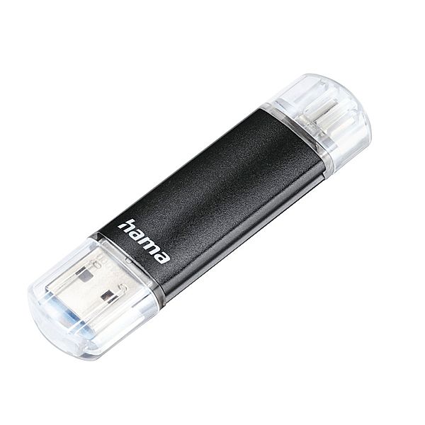 Hama USB-Stick Laeta Twin, USB 3.0, 128GB, 40MB/s, Schwarz