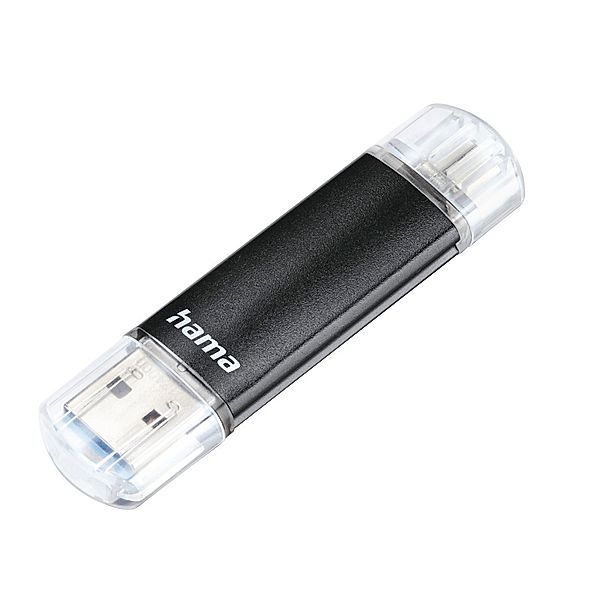 Hama USB-Stick Laeta Twin, USB 3.0, 256GB, 40MB/s, Schwarz