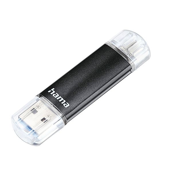 Hama USB-Stick Laeta Twin, USB 3.0, 64GB, 40MB/s, Schwarz