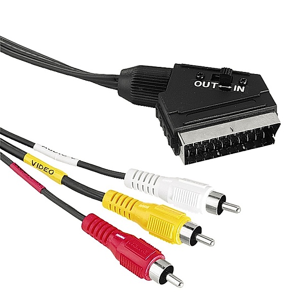 Hama Video-Kabel Scart-Stecker-3 Cinch-Stecker, 1,5m, Audio/Video Kabel