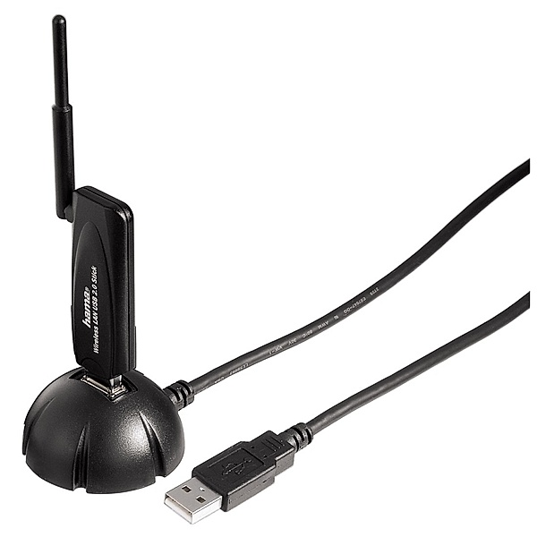 Hama WLAN-USB-Stick 54 Mbps, flexible Antenne, WLAN-Adapter