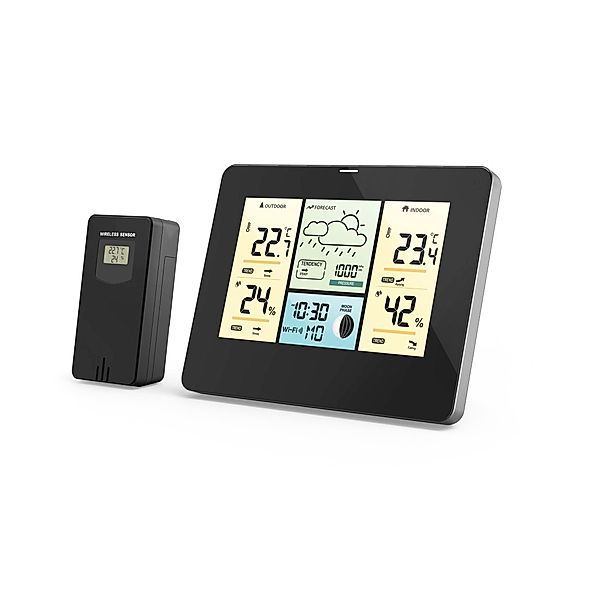 Hama WLAN-Wetterstation mit App, Aussensensor, Thermometer/Hygrometer/Barometer
