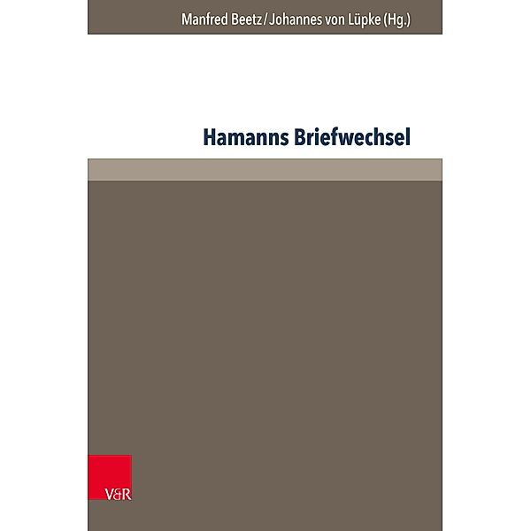 Hamanns Briefwechsel / Hamann-Studien