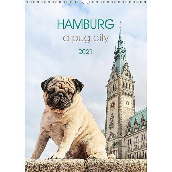 Hamburg - a pug city (Wall Calendar 2021 DIN A3 Portrait), Ole Dodeck