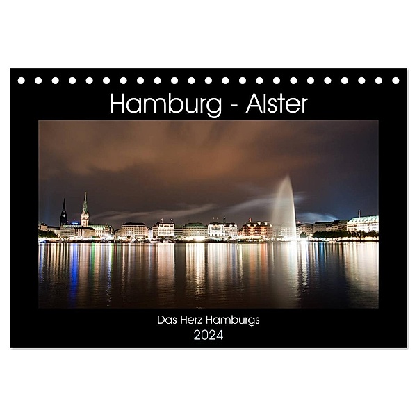 Hamburg - Alster (Tischkalender 2024 DIN A5 quer), CALVENDO Monatskalender, Borg Enders