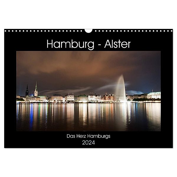 Hamburg - Alster (Wandkalender 2024 DIN A3 quer), CALVENDO Monatskalender, Borg Enders