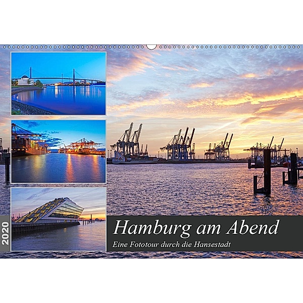 Hamburg am Abend (Wandkalender 2020 DIN A2 quer), Olaf Schulz