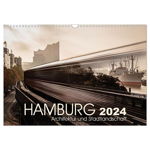 Hamburg Architektur und Stadtlandschaft (Wandkalender 2024 DIN A3 quer), CALVENDO Monatskalender, Kai-Uwe Klauß