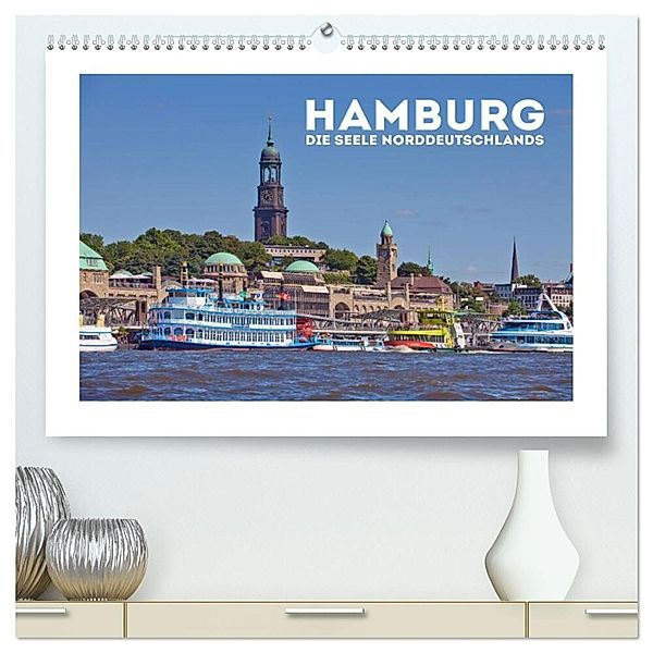 HAMBURG Die Seele Norddeutschlands (hochwertiger Premium Wandkalender 2024 DIN A2 quer), Kunstdruck in Hochglanz, Melanie Viola