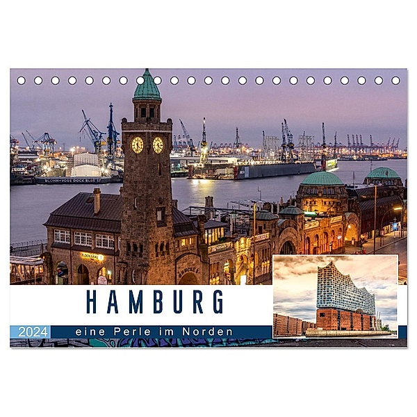 Hamburg eine Perle im Norden (Tischkalender 2024 DIN A5 quer), CALVENDO Monatskalender, Stefan Widerstein