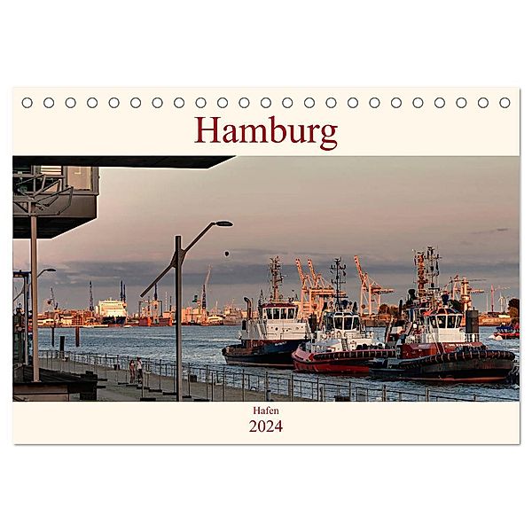 Hamburg Hafen (Tischkalender 2024 DIN A5 quer), CALVENDO Monatskalender, Heinz Pompsch