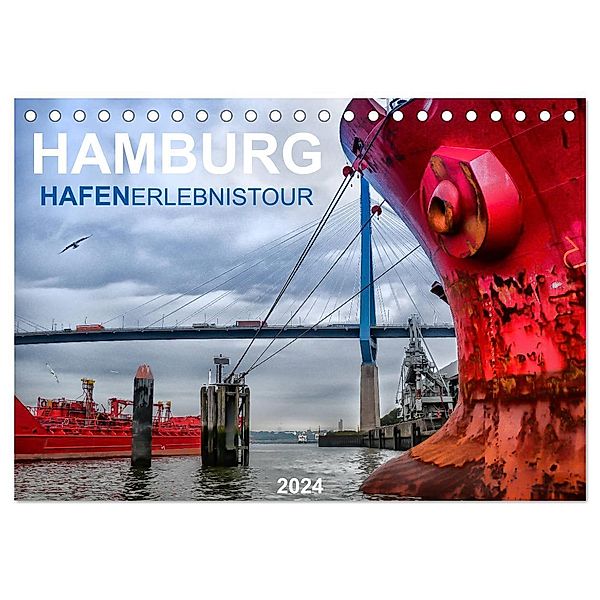 Hamburg Hafenerlebinstour (Tischkalender 2024 DIN A5 quer), CALVENDO Monatskalender, Manuela Falke