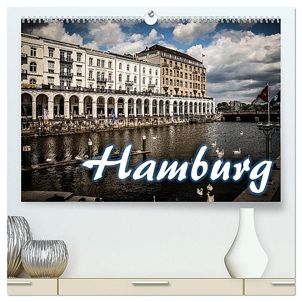 Hamburg (hochwertiger Premium Wandkalender 2024 DIN A2 quer), Kunstdruck in Hochglanz, Oliver Pinkoss Photostorys