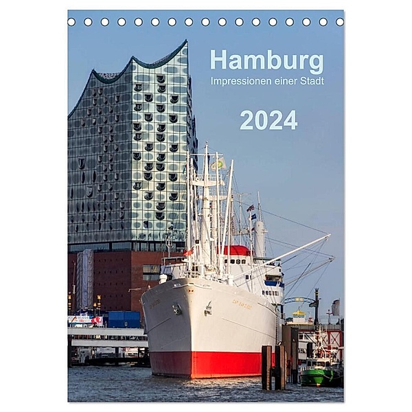 Hamburg - Impressionen einer Stadt (Tischkalender 2024 DIN A5 hoch), CALVENDO Monatskalender, Klaus Kolfenbach